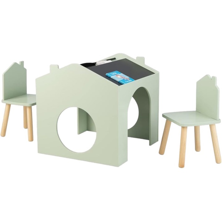 Set masuta multifunctionala cu 2 scaunele pentru desen si scriere Ginger Home Multi Activity