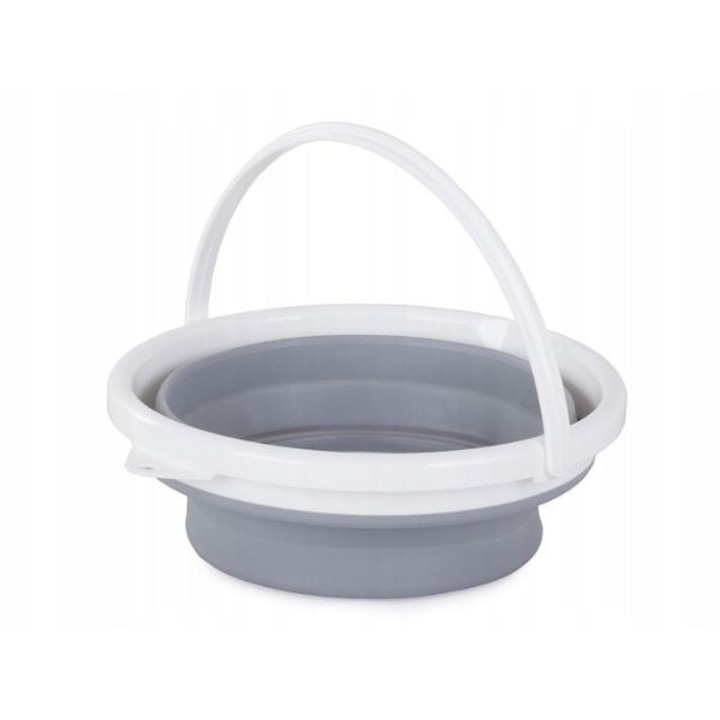 Galeata pliabila din silicon cu capacitate de 5 litri, Alb/Gri