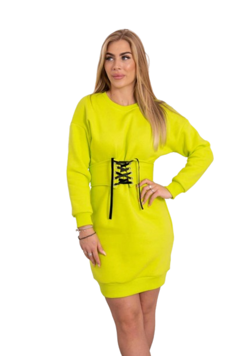 Дамска рокля, Памук, Един размер INTL, Шам фъстък