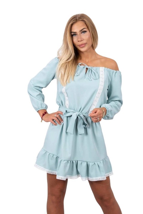 Csipke ruha, sötétzöld, univerzális méret