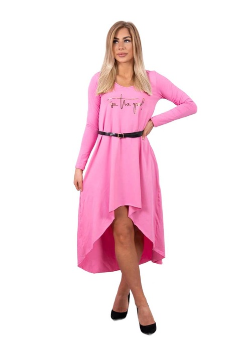 Рокля за дами, един размер, розова, памук