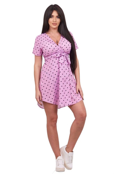 Pöttyös mintás ruha, lila, univerzális méret, 43x85cm