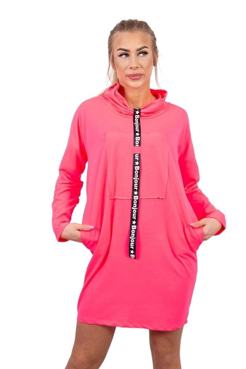 Неоново розова рокля универсален размер 90% памук 10% еластан 56х92см