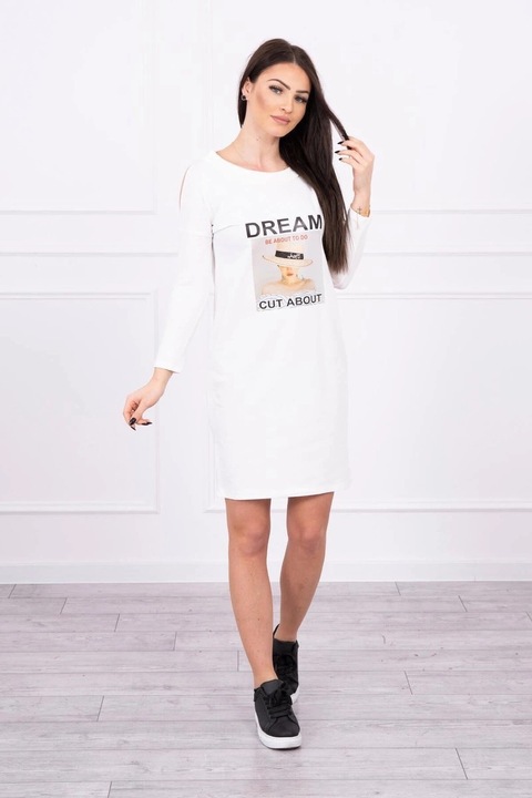 Дамска рокля, One Size, памук, бяла