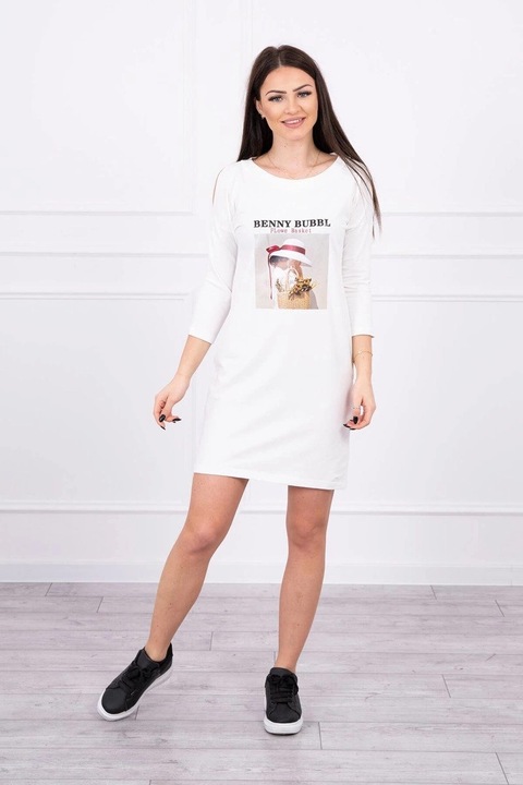 Rochie dama, One Size, alb, bumbac