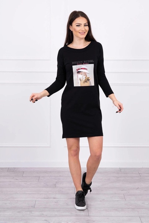 Дамска рокля, One Size, памук, черна