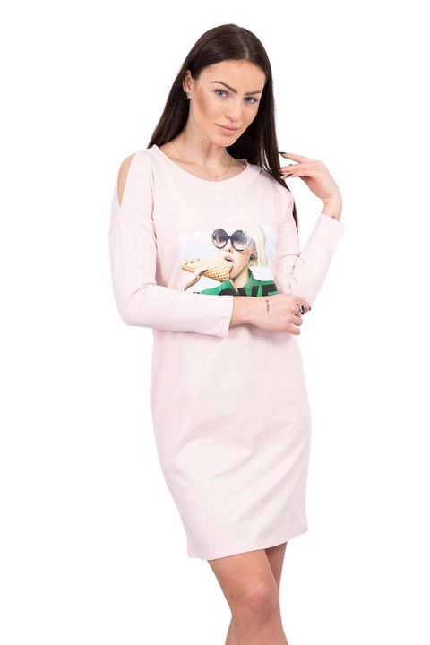 Дамска рокля, One Size, памук, розова