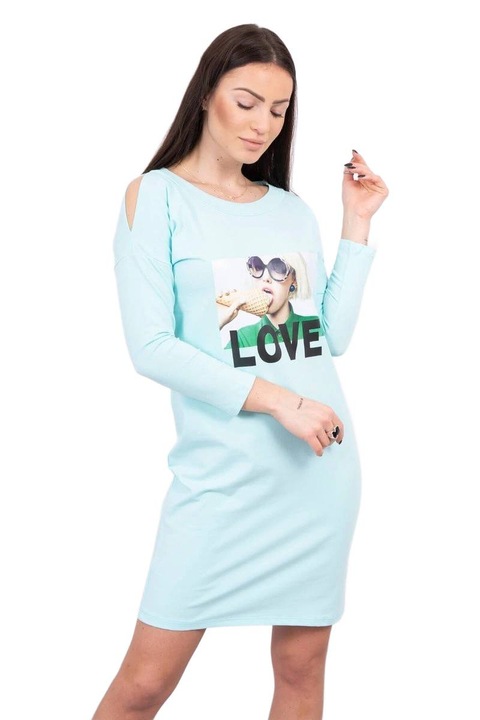 Rochie dama, One Size, bumbac, albastru