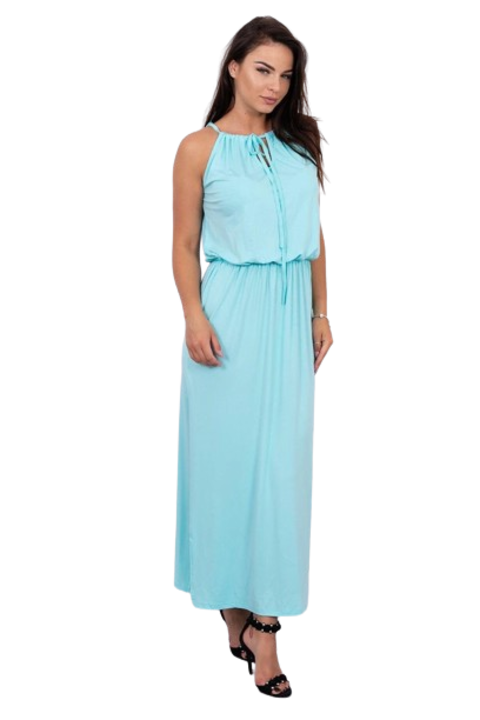 Бохо дълга рокля с вързано деколте, вискоза, универсален размер