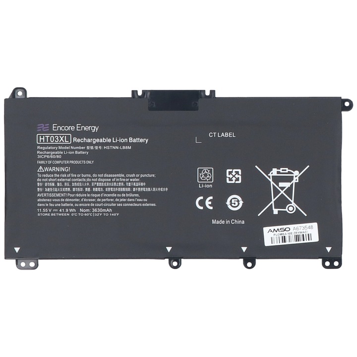 Baterie laptop Encore Energy, HT03XL, 41.9Wh, 3630mAh, 11.55V, pentru HP 240 245 250 255 470 G7 G8