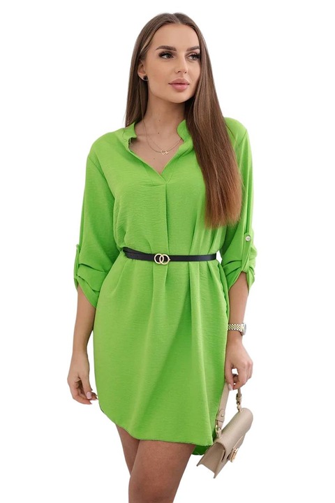 Rochie Wloski cu decolte V, lungime spate, verde deschis, dimensiuni universale
