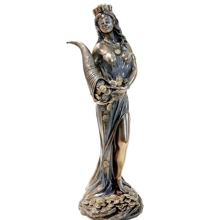 Фигурка на богинята Фортуна Тихе с рог на изобилието Veronese, 18 см