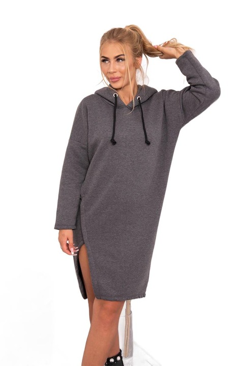 Рокля с качулка, меланж графит, универсален размер, 64х106см