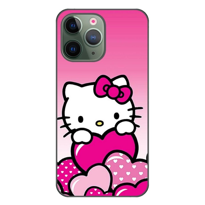 Калъф, съвместим с модел Apple iPhone 11 Pro Silicon Gel Tpu Hello Kitty Pink Hearts