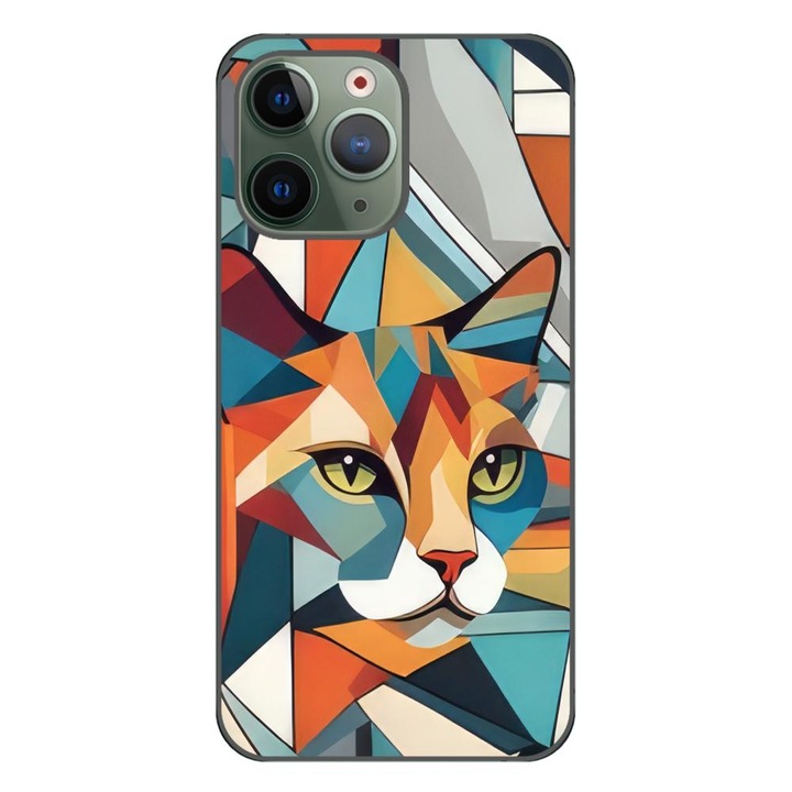 Кейс, съвместим с Apple iPhone 11 Pro Silicon Gel Tpu Модел Cubic Cat Арт