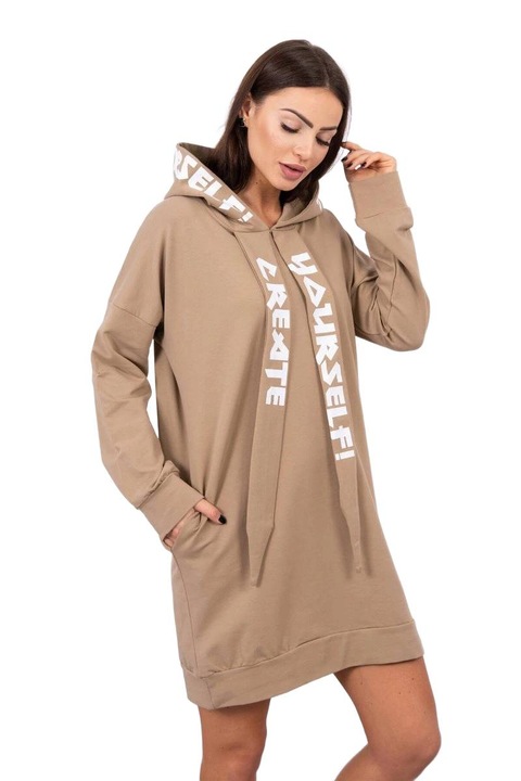 Рокля с качулка камел универсален размер 90% памук 10% еластан 53х82см