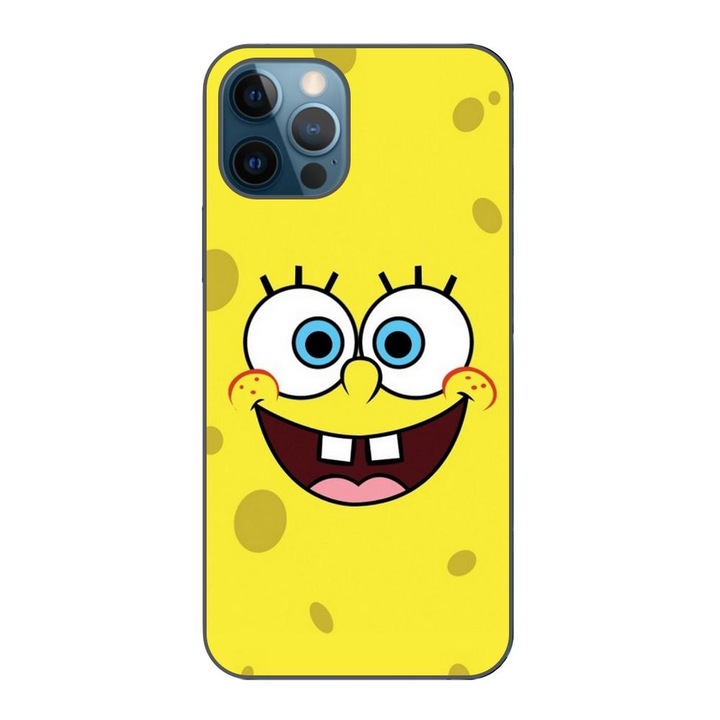 Husa compatibila cu Apple iPhone 12 Pro Max Silicon Gel Tpu Model Spongebob Happy