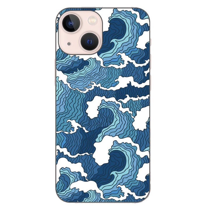 Кейс, съвместим с Apple iPhone 13 Mini Silicon Gel Tpu Модел Crazy Waves