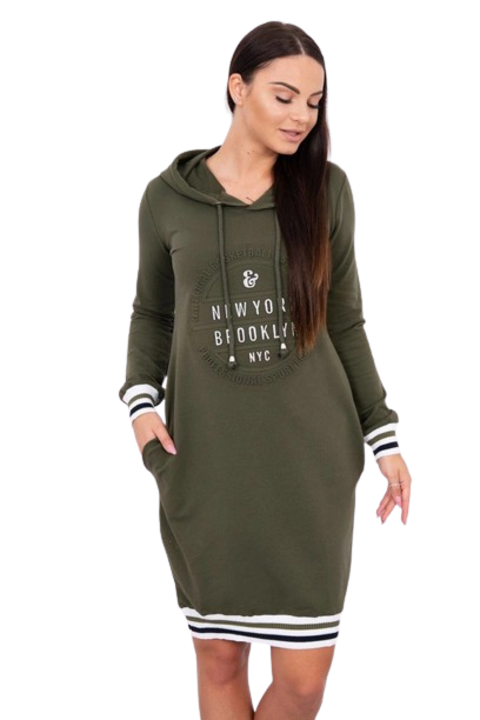 Рокля Brooklyn, каки, удобна, от памук и еластан, One Size INTL