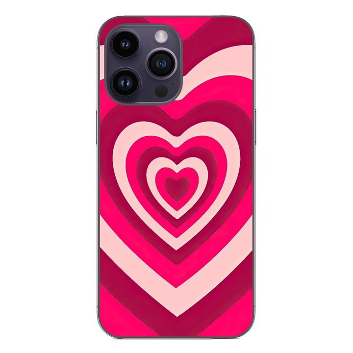 Калъф, съвместим с Apple iPhone 14 Pro Max Silicon Gel Tpu Model Powerpuff Girls Heart Deep Pink