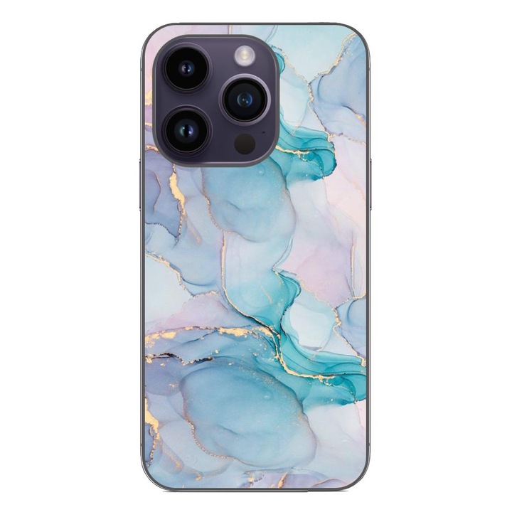 Капак, съвместим с модел Apple iPhone 15 Pro Silicon Gel Tpu Abstract Watercolor Marble