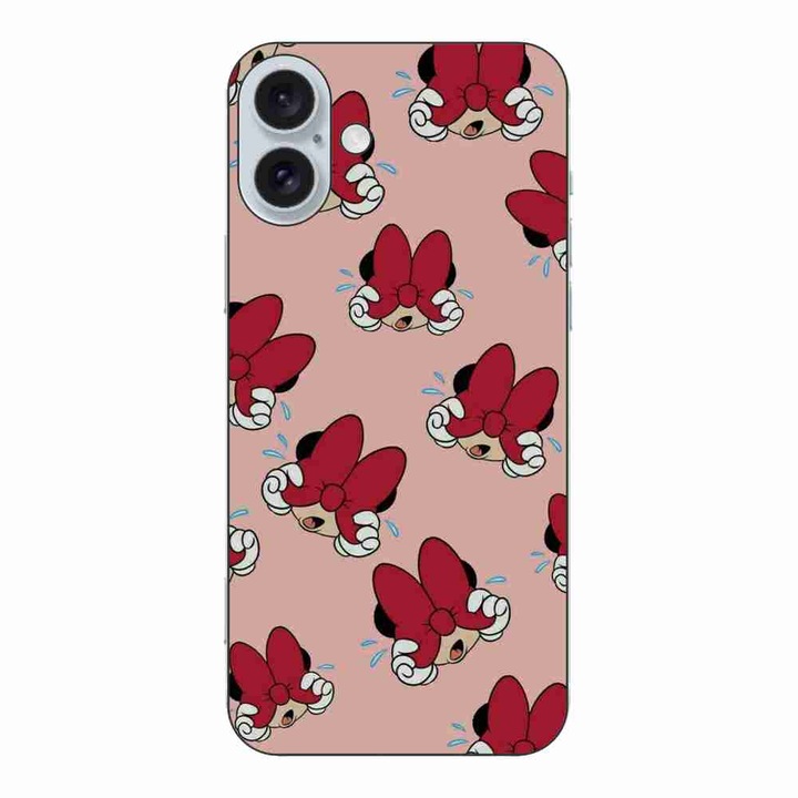 A tok, kompatibilis az Apple iPhone 16 Plus Silicon Gel Tpu Modell Minnie Pattern Red tokkal