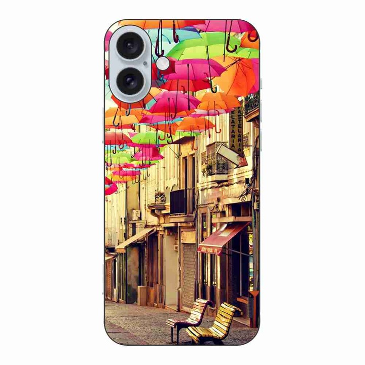 Кейс, съвместим с Apple iPhone 16 Plus Silicone Gel Tpu Street Model Colorful Shadows