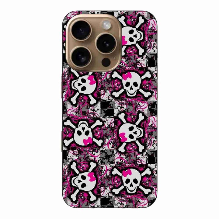 Калъф, съвместим с Apple iPhone 16 Pro Silicon Gel Tpu Модел Pop Art Skeleton
