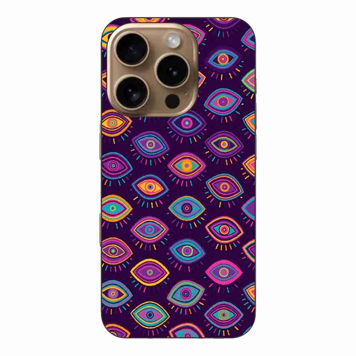 Калъф, съвместим с модел Apple iPhone 16 Pro Silicon Gel Tpu Tribal Eyes