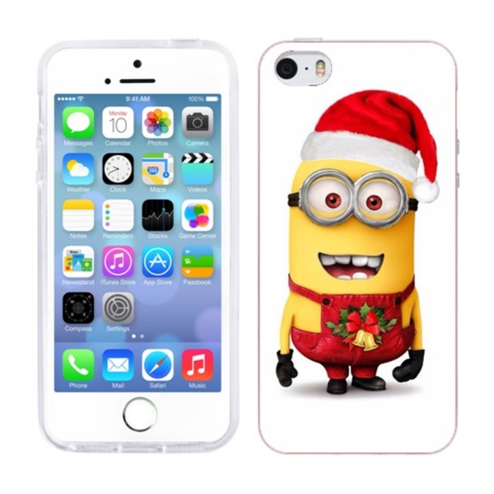 Tok kompatibilis az Apple iPhone 5S készülékkel, Apple iPhone 5 kompatibilis az Apple iPhone SE szilikongél Tpu modellel, a Minion Christmas