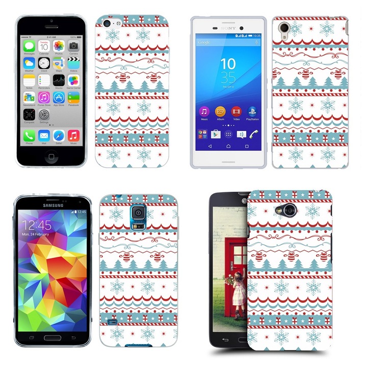 Husa compatibila cu Samsung Galaxy S6 Edge Plus G928 Silicon Gel Tpu Model Craciun Pattern