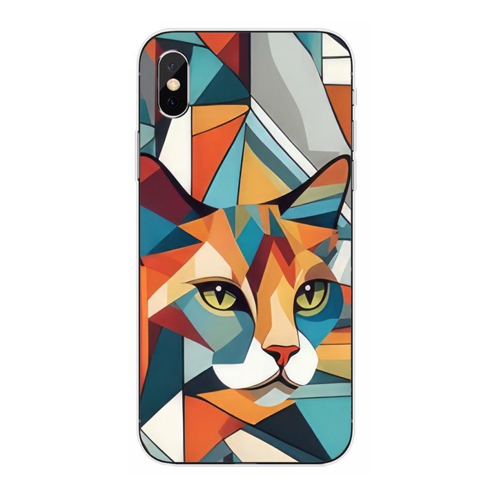 Кейс съвместим с Apple iPhone XS Max Silicone Gel Tpu Модел Cubic Cat Арт