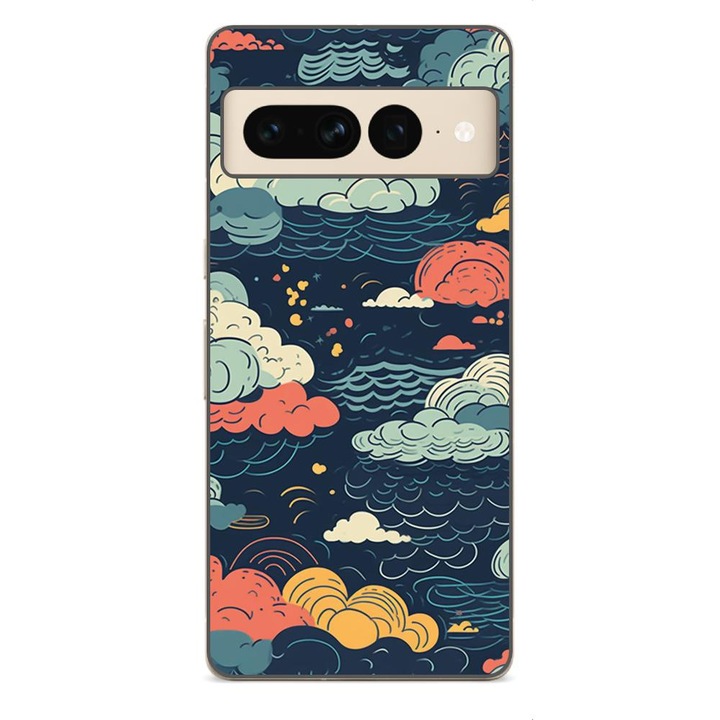 Husa compatibila cu Google Pixel 7 Pro Silicon Gel Tpu Model Mystic Night Sky