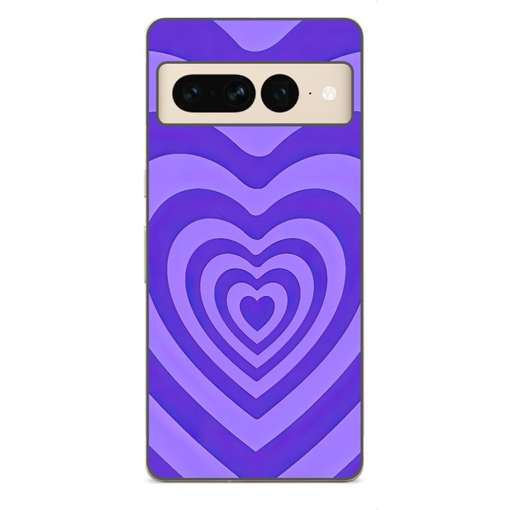 Калъф, съвместим с Google Pixel 7 Pro Silicon Gel Tpu Модел Powerpuff Girls Heart Purple