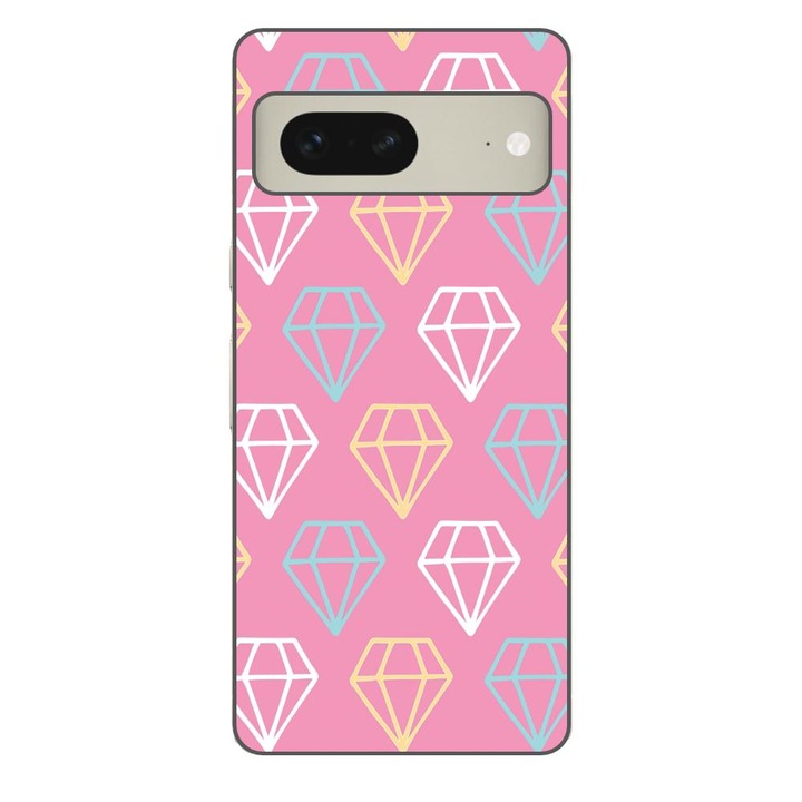 Husa compatibila cu Google Pixel 7 Silicon Gel Tpu Model Diamond Pattern Doodles