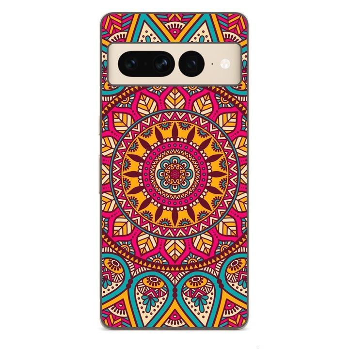 Husa compatibila cu Google Pixel 7 Pro Silicon Gel Tpu Model Vibrant Mandala