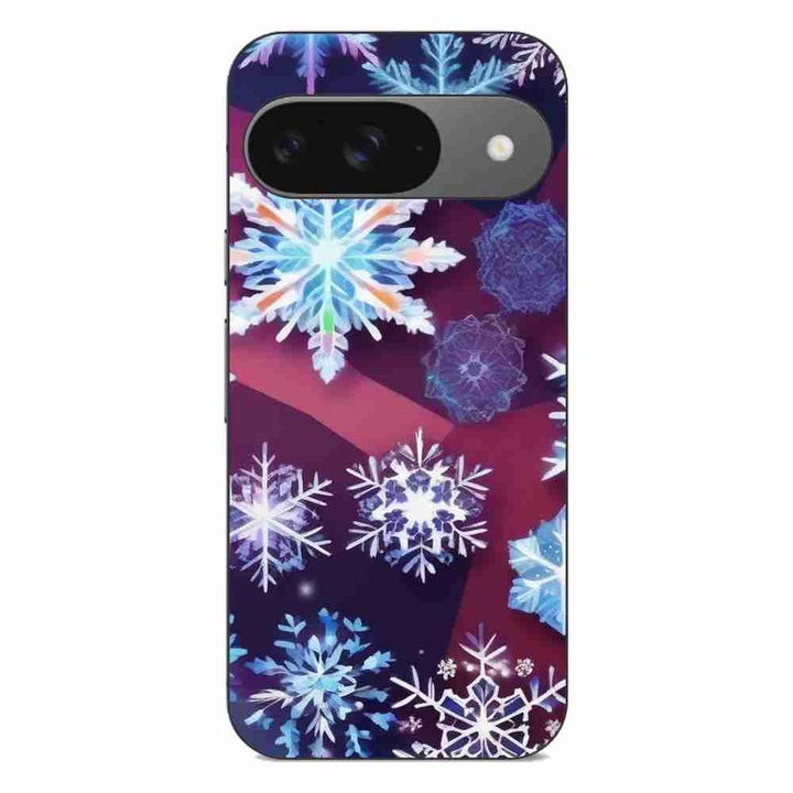 Капак, съвместим с модела Google Pixel 9 Pro Silicon Gel Tpu Ice Flakes