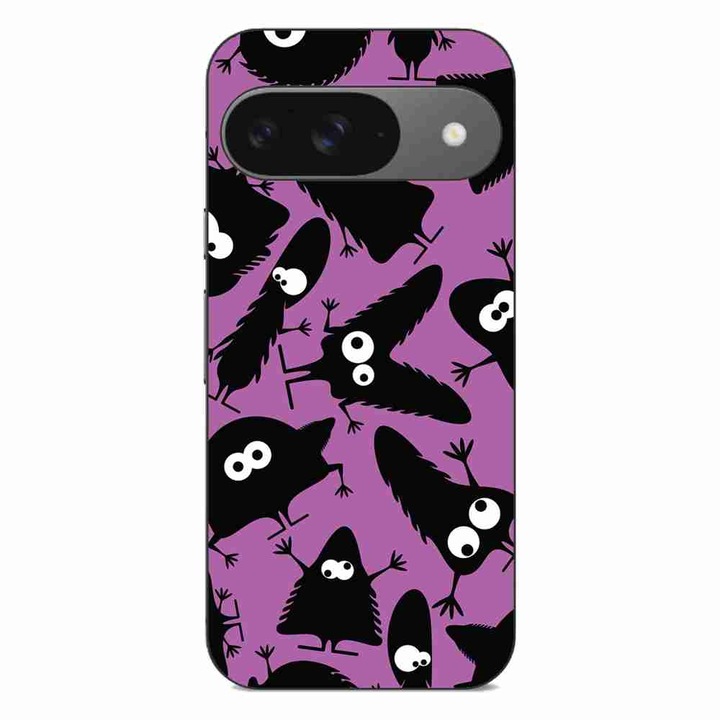 Husa compatibila cu Google Pixel 9 Pro Silicon Gel Tpu Model Monstri Negri