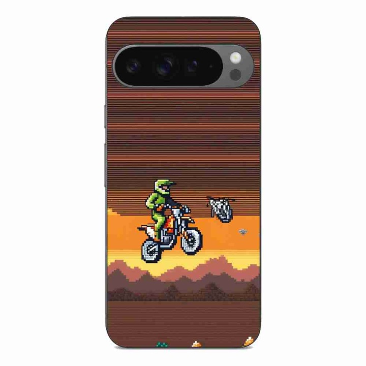Husa compatibila cu Google Pixel 9 Pro XL Silicon Gel Tpu Model Pixel Art Motorcross