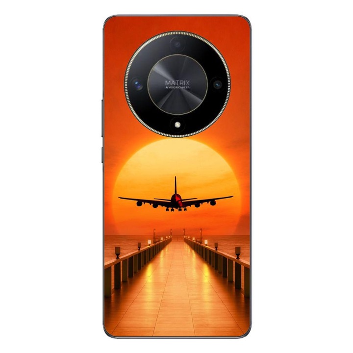 Husa compatibila cu Honor Magic6 Lite Silicon Gel Tpu Model Airplane Sunset