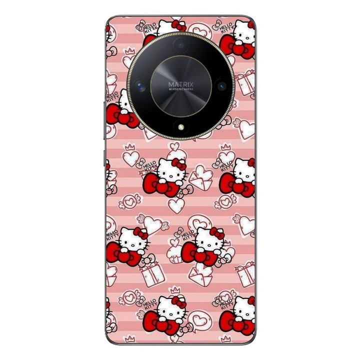 Husa compatibila cu Honor Magic6 Lite Silicon Gel Tpu Model Hello Kitty Roz Pattern