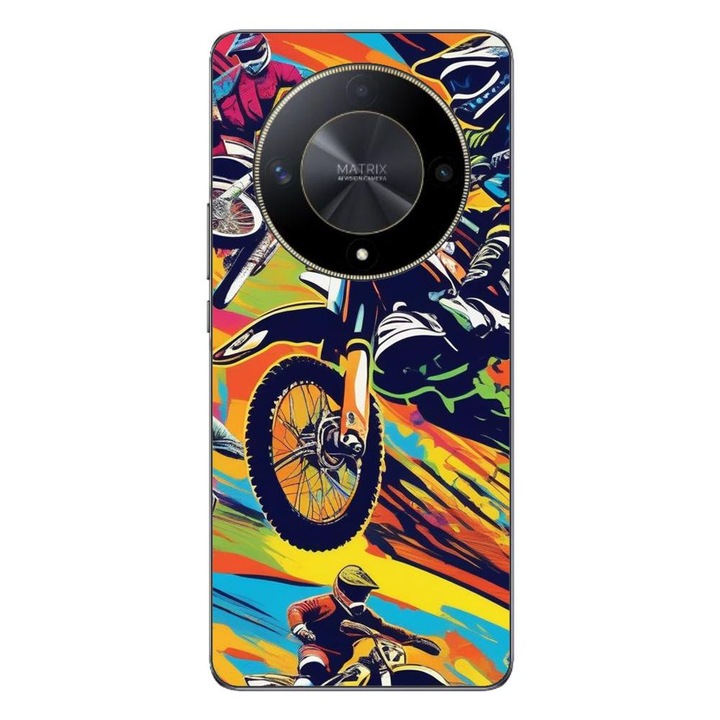 Капак, съвместим с модел Honor Magic6 Lite Silicon Gel Tpu Motocross Pop Art