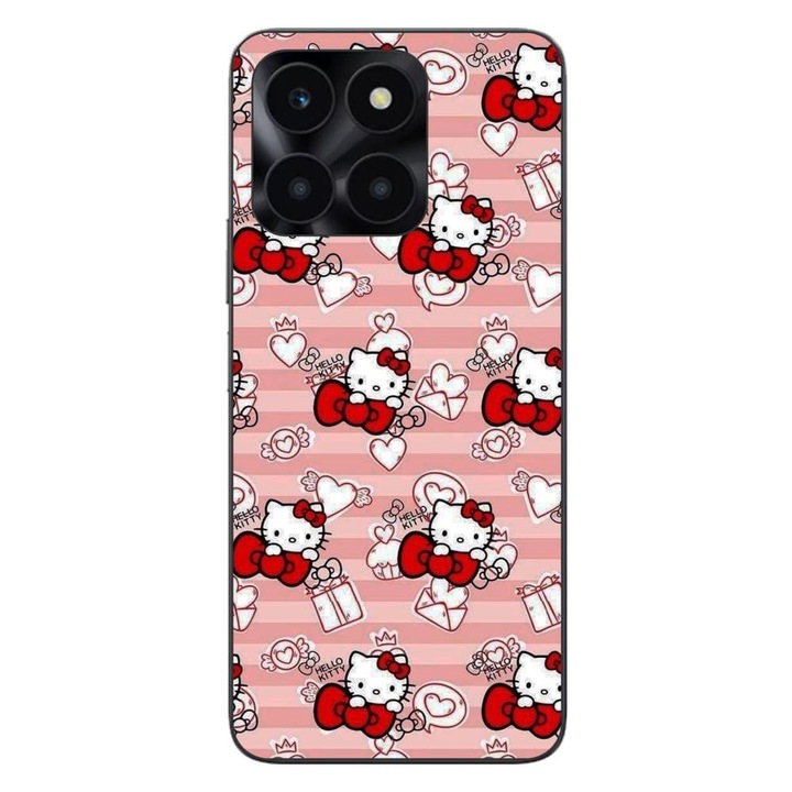 Капак, съвместим с модел Honor X6a Silicon Gel Tpu Hello Kitty Pink Pattern