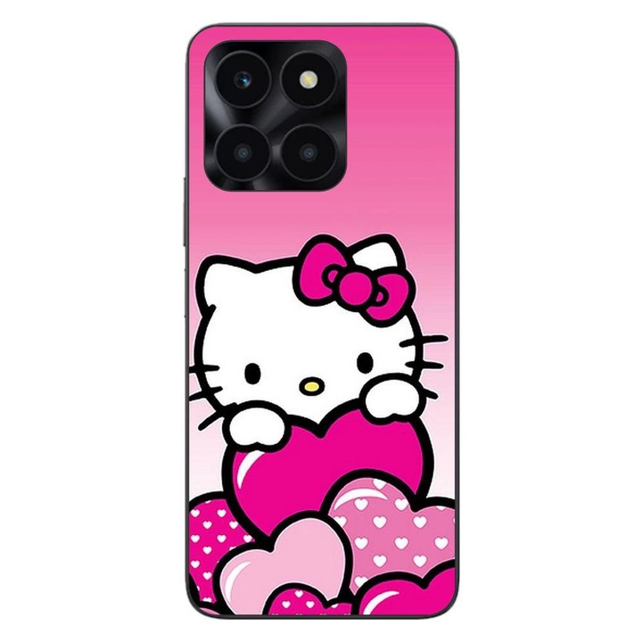 Капак, съвместим с модел Honor X6a Silicon Gel Tpu Hello Kitty Pink Hearts