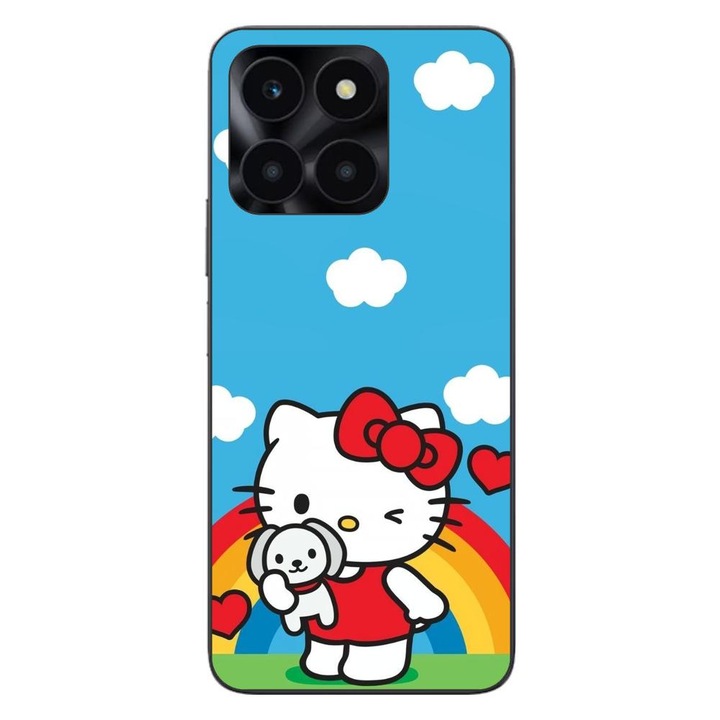 Капак, съвместим с модел Honor X6a Silicon Gel Tpu Hello Kitty Rainbow