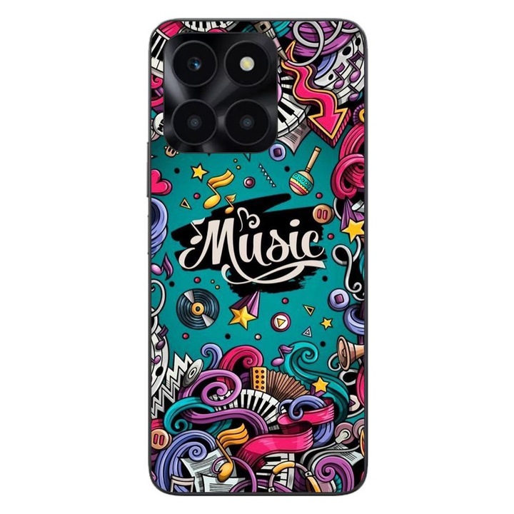 Калъф, съвместим с модел Honor X6a Silicon Gel Tpu Pop Art Music