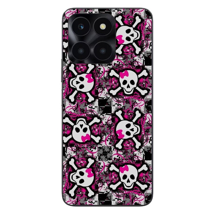 Капак, съвместим с Honor X6a Silicon Gel Tpu Model Pop Art Skeleton
