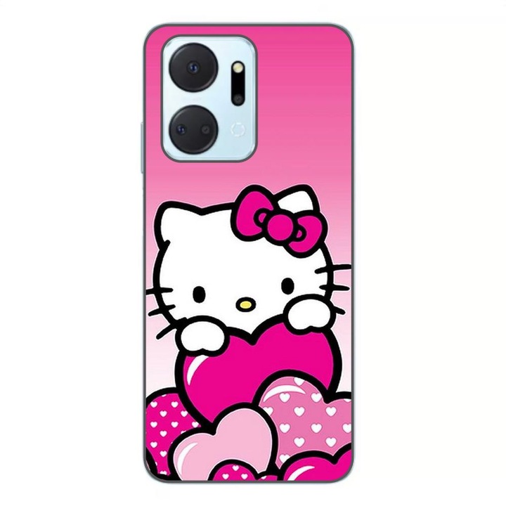 Капак, съвместим с модел Honor X7a Silicon Gel Tpu Hello Kitty Pink Hearts