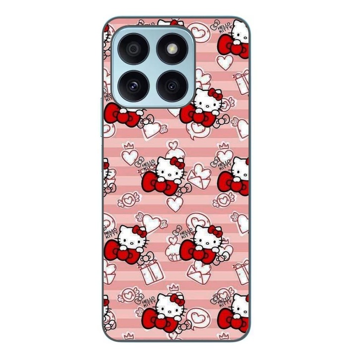 Капак, съвместим с модел Honor X8b Silicon Gel Tpu Hello Kitty Pink Pattern