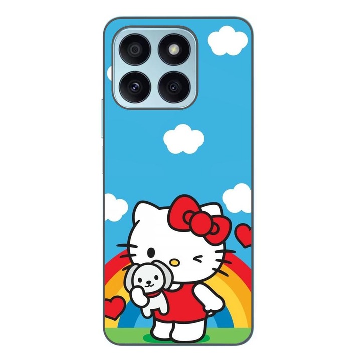 Капак, съвместим с модел Honor X8b Silicon Gel Tpu Hello Kitty Rainbow